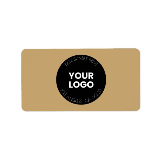 Étiquette Votre logo d'entreprise | Black & Golden - Adresse (Devant)