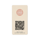 Étiquette Votre logo d'entreprise Code QR moderne ID de prod (Devant)