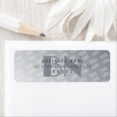 Étiquette Votre logo en mosaïque | Gradient gris Adresse de (En situation)