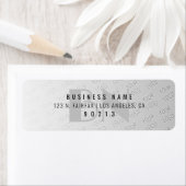 Étiquette Votre logo en mosaïque | Gradient gris Adresse de  (En situation)