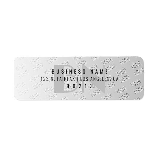 Étiquette Votre logo en mosaïque | Gradient gris Adresse de  (Devant)