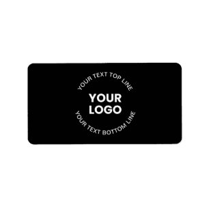 Étiquette Votre logo et votre texte   Noir