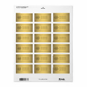 Étiquette VOTRE LOGO | Faux Gold & Black Return Adresse (Feuille entière)