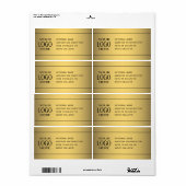 Étiquette VOTRE LOGO | Faux Gold & Texte facultatif (Feuille entière)