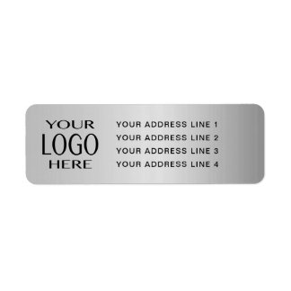 Étiquette VOTRE LOGO | Faux Silver Metal Adresse de retour