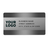 Étiquette Votre logo | Gradient gris moderne Adresse de reto (Devant)