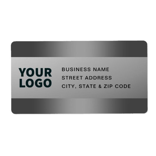 Étiquette Votre logo | Gradient gris moderne Adresse de reto (Devant)