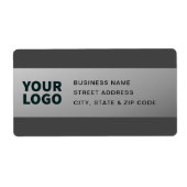 Étiquette Votre logo | Gradient gris moderne Adresse de reto (Devant)
