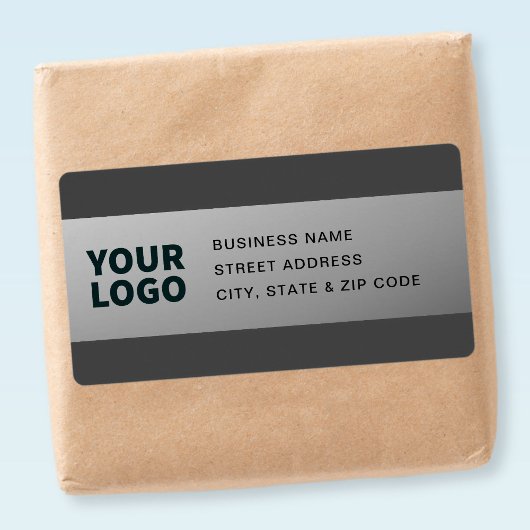 Étiquette Votre logo | Gradient gris moderne Adresse de reto