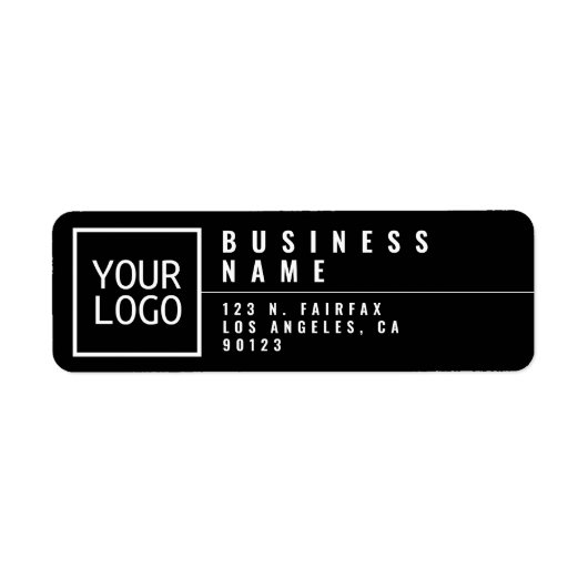 Étiquette Votre logo Modern Style Black Adresse de retour (Devant)