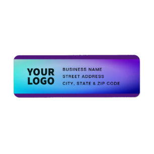 Étiquette Votre logo Purple Turquoise Green Ombre
