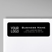 Étiquette Votre Logo Style Moderne Noir Adresse de retour
