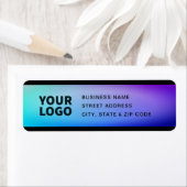 Étiquette Votre logo | Turquoise et pourpre (En situation)