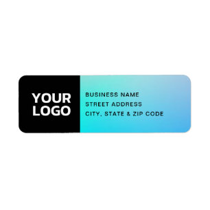 Étiquette Votre logo Turquoise et violet délavé