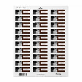 Étiquette Votre Mariage Photo Points Profonds Brown & Rose (Feuille entière)