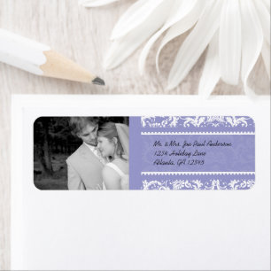 Étiquette Votre Mariage Photo Vintage Black Damask