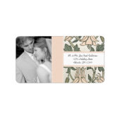 Étiquette Votre Mariage Photo Vintage Silver Peony & Green (Devant)