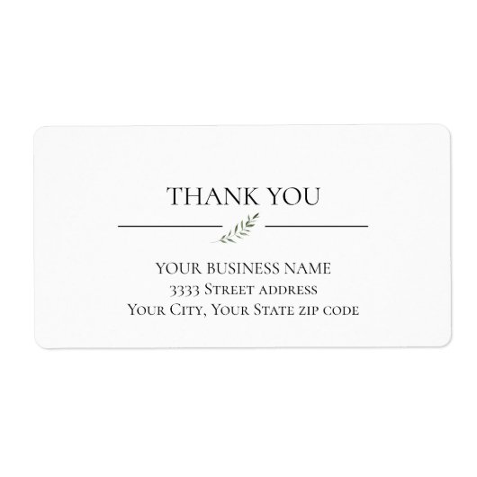 Étiquette Votre nom d'entreprise Adresse Elegant Simple Prod (Devant)