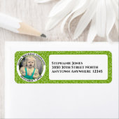 Étiquette Votre photo 50e anniversaire Numéro Patten Vert/Bl (En situation)