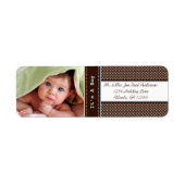 Étiquette Votre photo Nouveau bébé C'est un garçon Points Br (Devant)