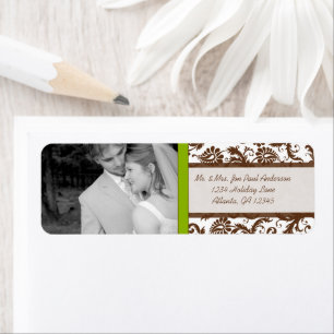 Étiquette Votre photo Vintage Apple Green Brown Damas