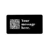 Étiquette Votre propre code QR téléchargé & Texte Rétro Modi (Devant)