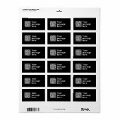 Étiquette Votre propre code QR téléchargé & Texte Rétro Modi (Feuille entière)