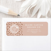 Étiquette VOTRE PROPRE LOGO Points Brown Beige & Boho (En situation)