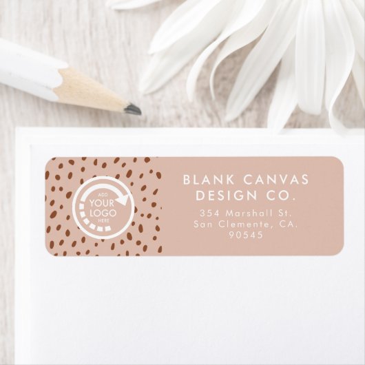 Étiquette VOTRE PROPRE LOGO Points Brown Beige & Boho (En situation)