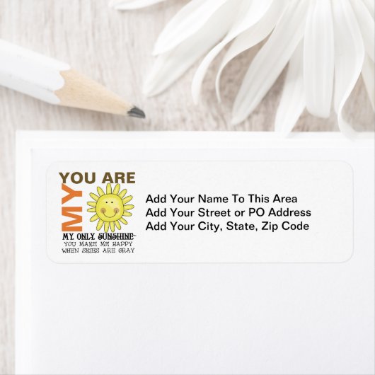 Étiquette Vous Êtes Mon Soleil (En situation)