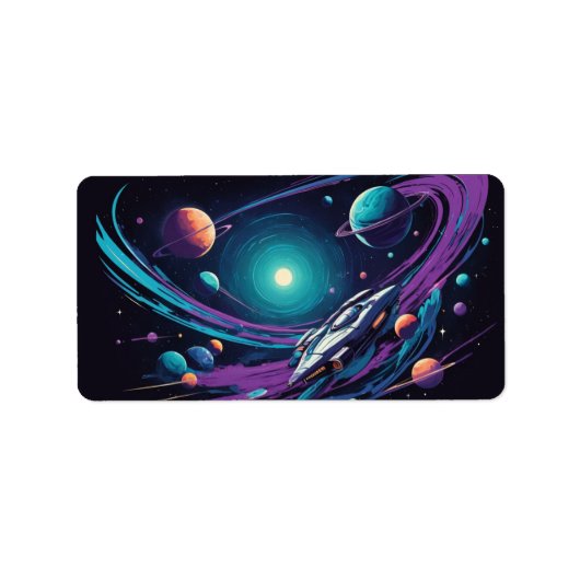 Étiquette voyage cosmique (Devant)