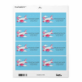 Étiquette Voyage d'avion d'aquarelle (Feuille entière)