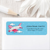 Étiquette Voyage d'avion d'aquarelle (En situation)