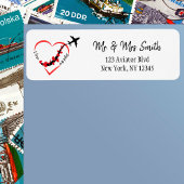 Étiquette Voyager Coeurs d'avion avec I Love My Pilot Text