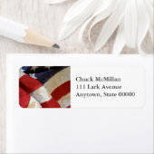 Étiquette Vue du drapeau américain (En situation)