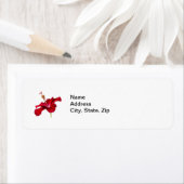 Étiquette Vue latérale de l'Hibiscus rouge (En situation)