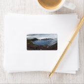 Étiquette Vue panoramique Kamchatka lac de cratère du volcan (En situation)