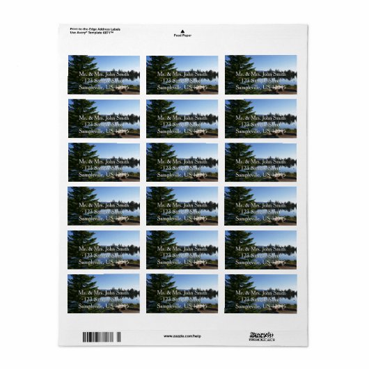 Étiquette Vue sur le lac Sprague (Feuille entière)