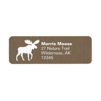 Étiquette Walking Moose Silhouette Wildlife Return Adresse