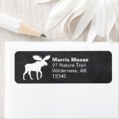 Étiquette Walking Moose Silhouette Wildlife Return Adresse (En situation)