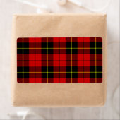 Étiquette Wallace tartan rouge noir plaid (En situation)