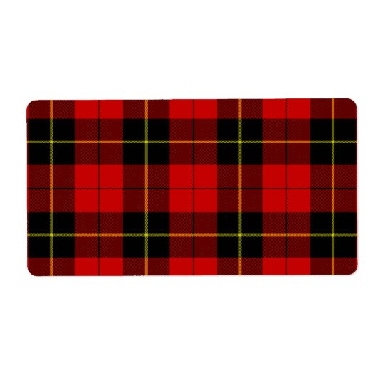 Étiquette Wallace tartan rouge noir plaid (Devant)