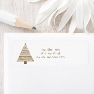 Étiquette Washi Tape Arbre de Noël Adresse de retour