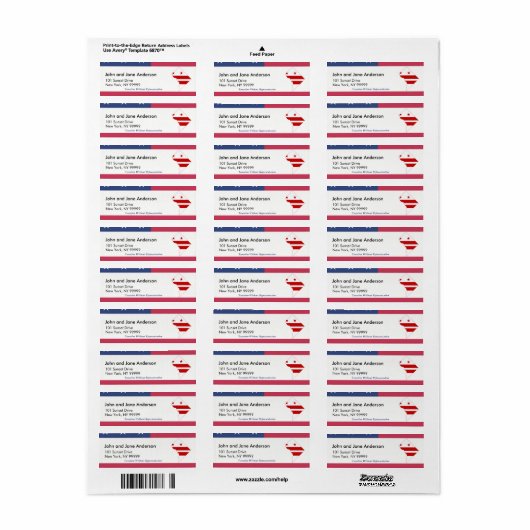 Étiquette Washington DC No Représentation Return Adresse (Feuille entière)