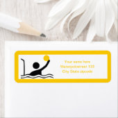 Étiquette Water polo player black silhouette custom (En situation)