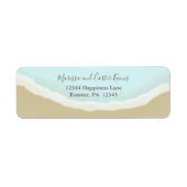 Étiquette Watercolor Beach Ocean Adresse de retour (Devant)