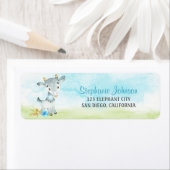 Étiquette Watercolor Boy Chèvre Farm (En situation)