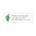 Étiquette Watercolor cactus. Santa Claus. Christmas address<br><div class="desc">Watercolor Christmas cactus address label.</div>