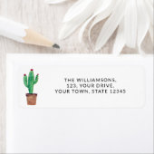 Étiquette Watercolor Desert Cactus Adresse de retour (En situation)