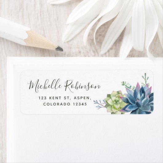 Étiquette Watercolor Desert Cactus Succulents Mariage (En situation)